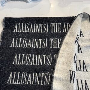 All Saints Monochrome Textured scarf